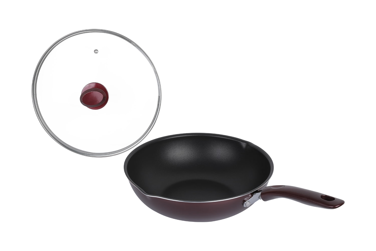 CLB3031D Wok-Com tampa de vidro 30 wok, Flaming Wok, wok antiaderente